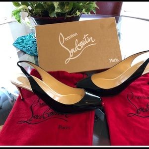 Christian Louboutin red bottom slingbacks